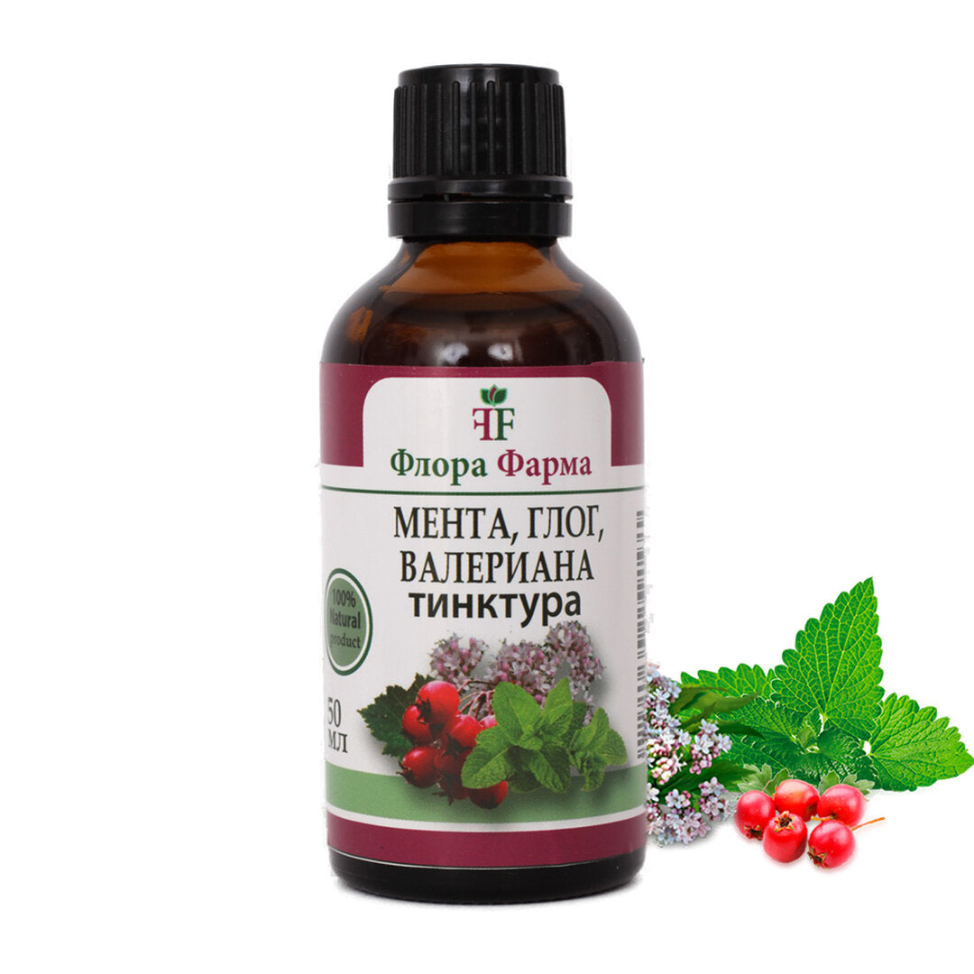 Menta, biancospino e valeriana - tintura 50ml FLORA FARMS