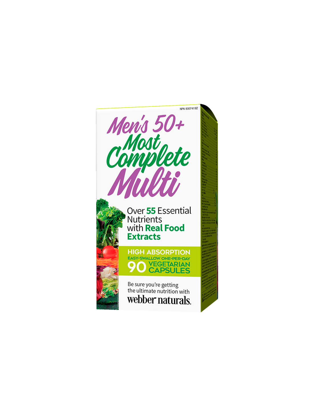 Multivitaminico per uomini 50+ - Il multivitaminico più completo per uomini 50+, 90 capsule V <tc>Webber Naturals</tc>