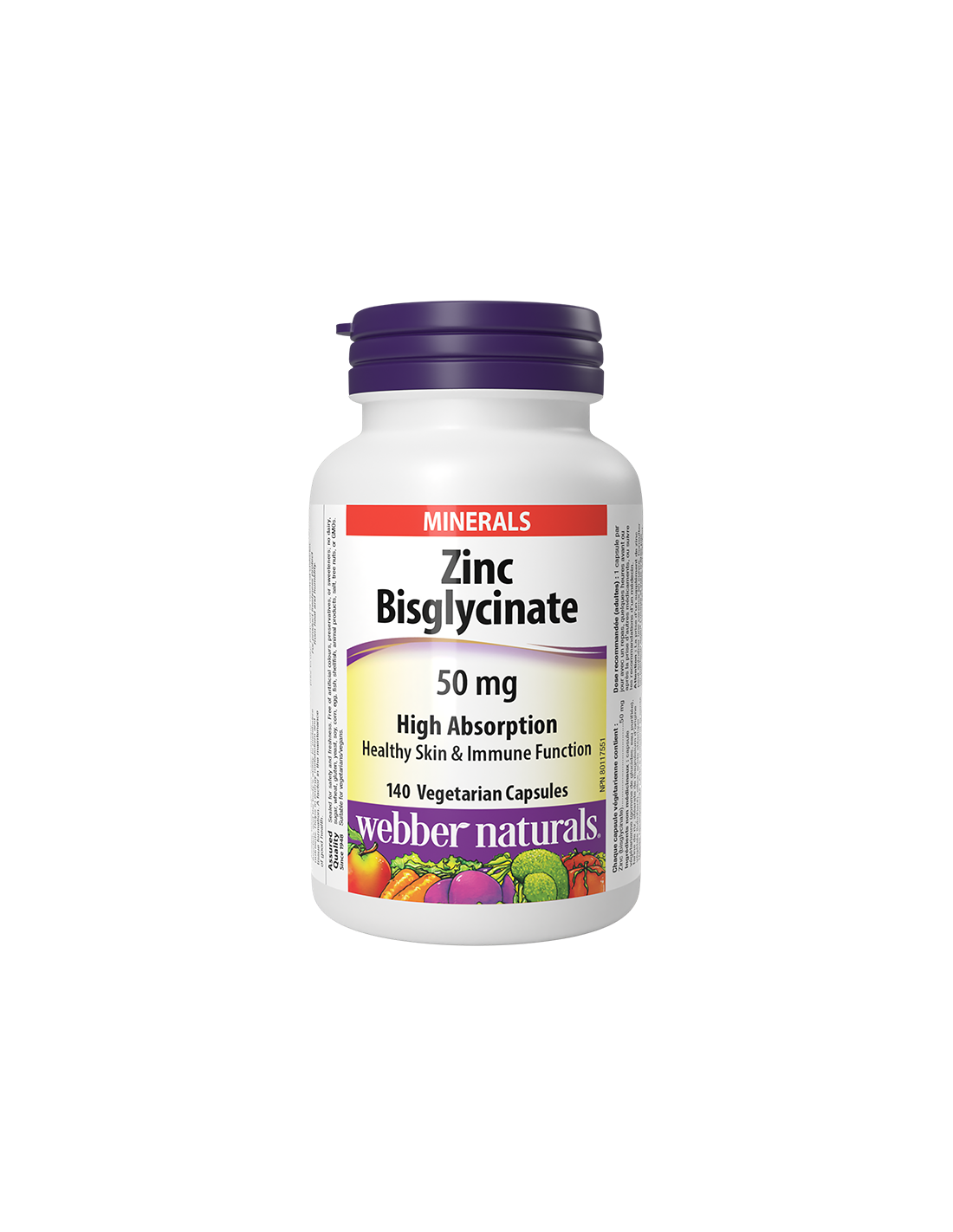 Immunità: bisglicinato di zinco (alto assorbimento), capsule da 50 mg/140 V