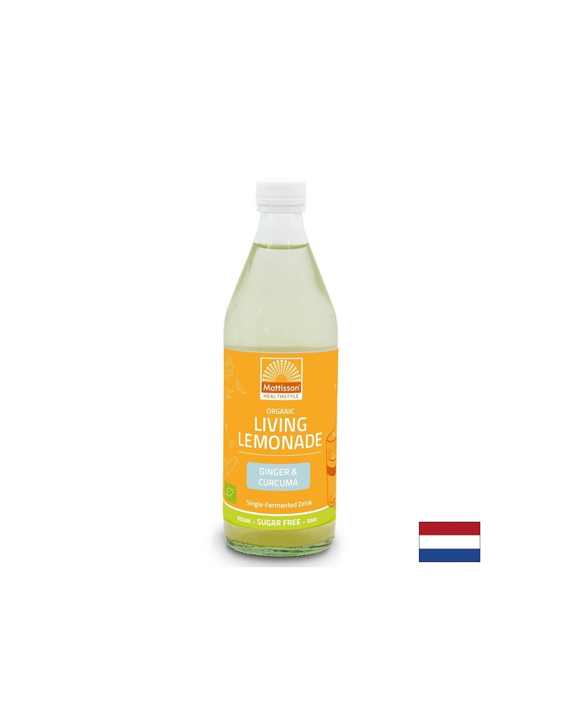 Limonata viva con zenzero e curcuma BIO, 500 ml