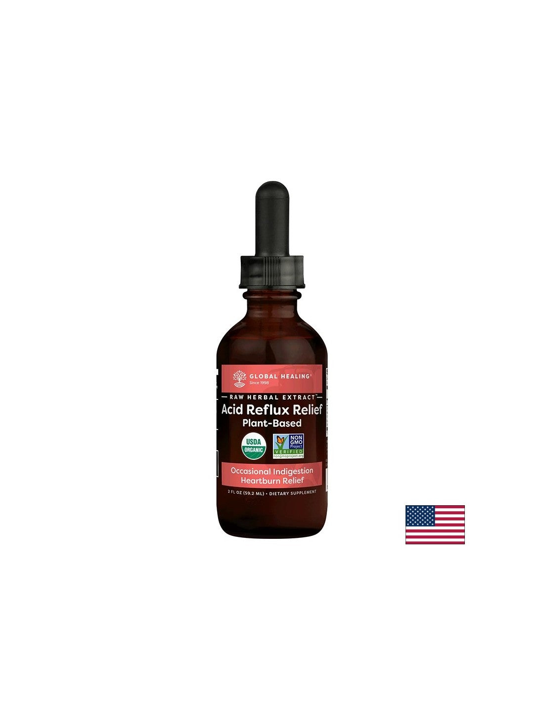 Per reflusso gastrico e bruciore di stomaco - Gocce con estratti vegetali, oli vegetali e aceto di mele, 59,2 ml