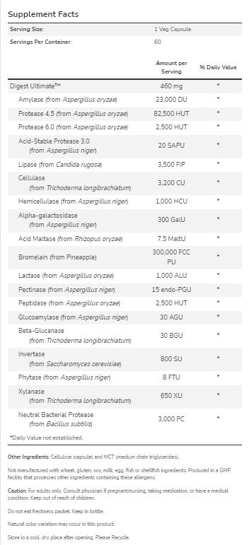 Digest Ultimate ™ - 60 capsule