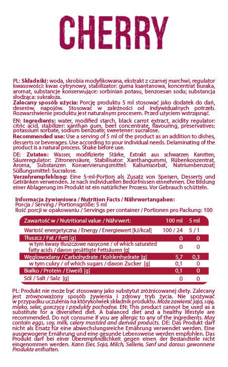 Sciroppo zero calorie | Cherry - 500 ml