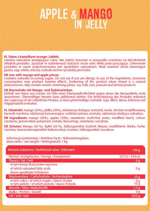Frulove in gelatina | Apple & Mango - 1000 grammi