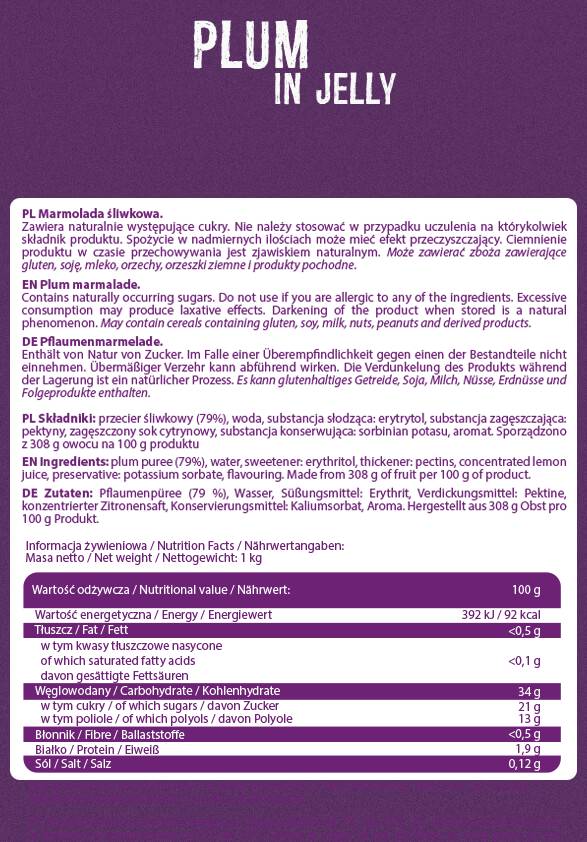 Frulove in gelatina | Prugna - 1000 grammi