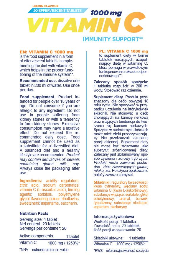 Vitamina C 1000 mg | Effervescente - 20 compresse solubili