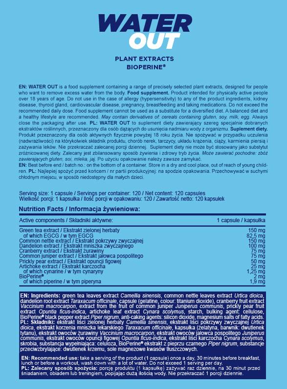 Water Out | Diuretico a base di estratto vegetale - 120 capsule