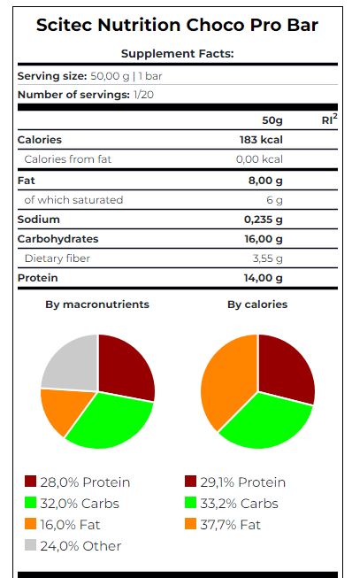 Box Choco Pro Bar/20 x 50 g