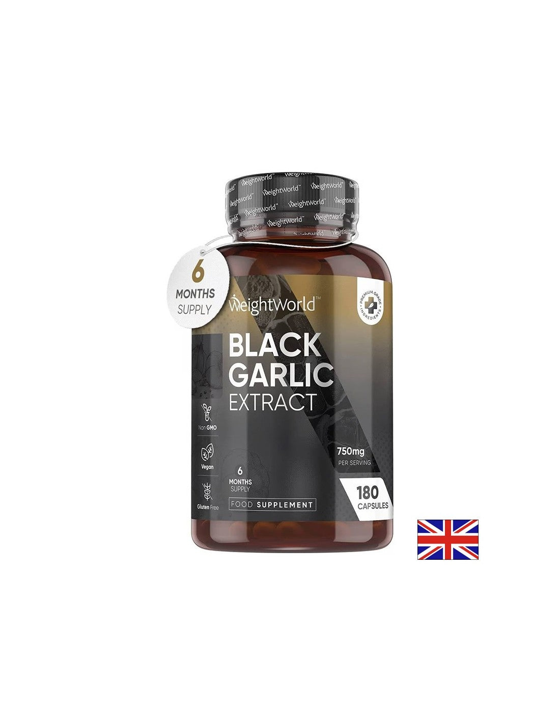 Salute del cuore - Aglio nero 750 mg, 180 capsule - Aglio nero