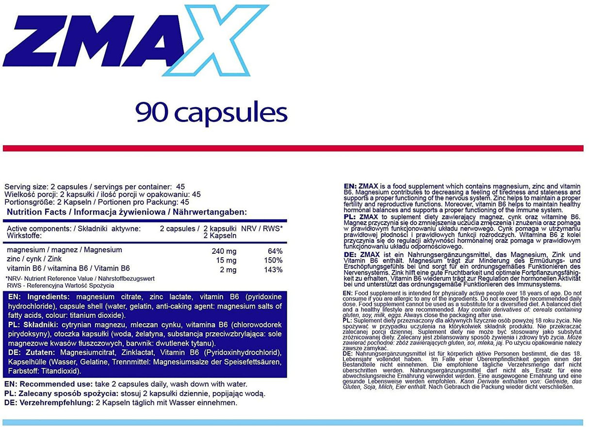 Zmax | Formula ZMA - 90 capsule
