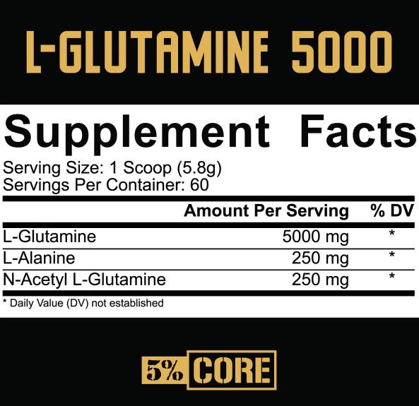 L-glutamina 5000 | Serie core - 348 grammi