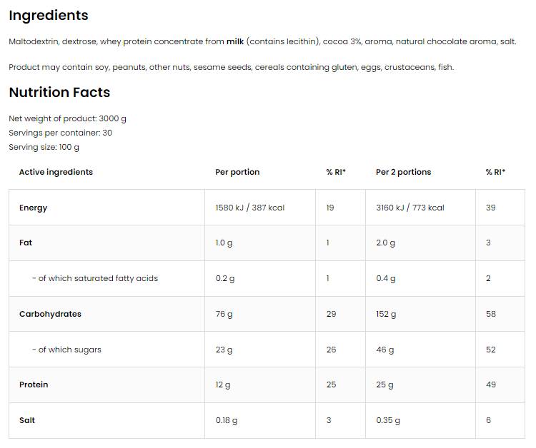 Mass It/Limited Edition Gainer 3000 grammi