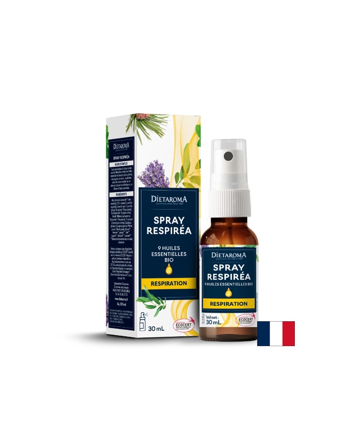 Spray per le vie respiratorie con 9 tipi di oli essenziali, 30 ml
