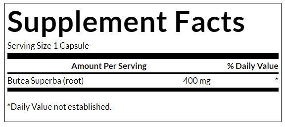 Full Spectrum Butea Superba Root 400 mg - 60 капсули - Feel You