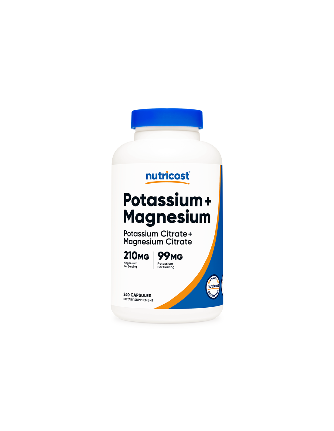 Funzione nervosa e muscolare - Potassio + Magnesio, 99 mg/210 mg, 240 capsule <tc>Nutricost</tc>