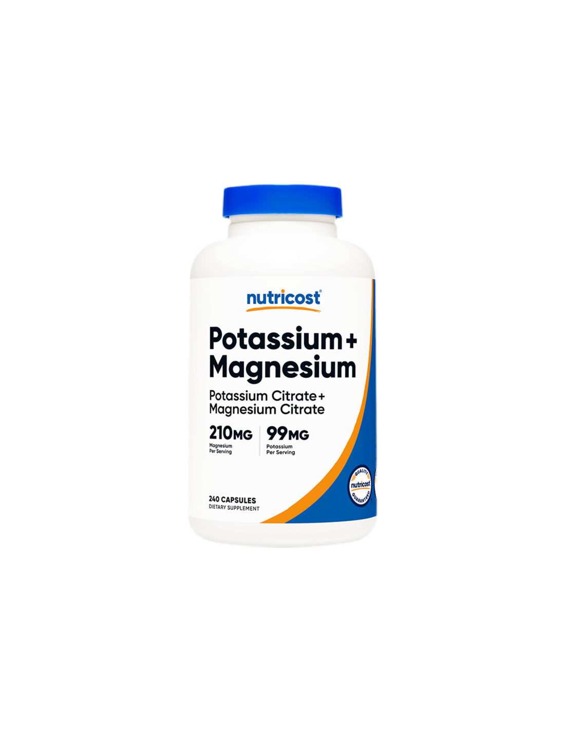 Funzione nervosa e muscolare - Potassio + Magnesio, 99 mg/210 mg, 240 capsule <tc>Nutricost</tc>