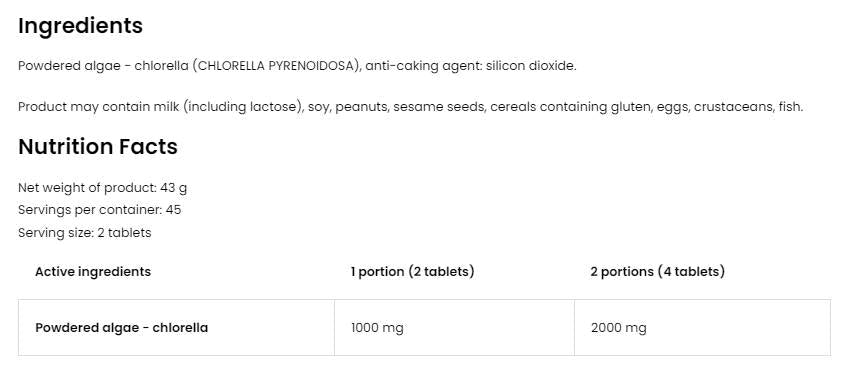 Chlorella - 1000 compresse