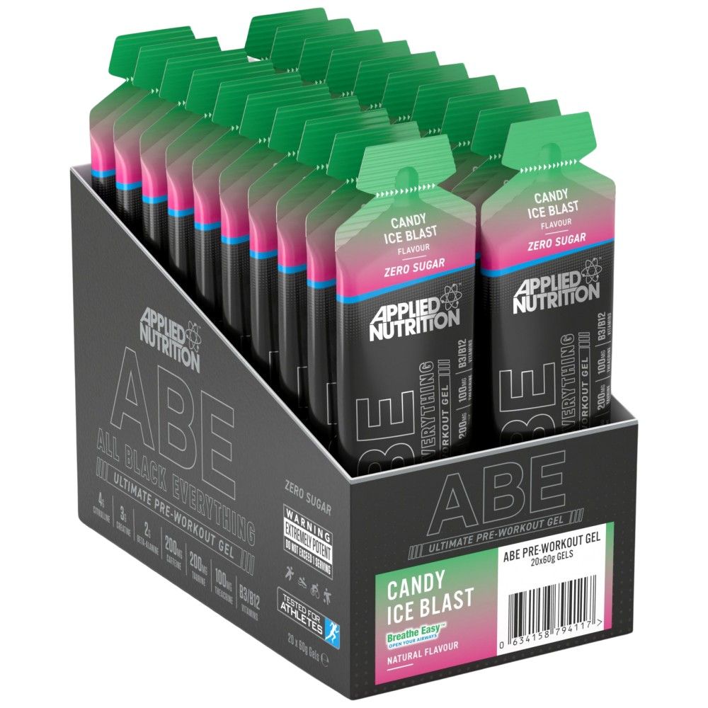 Abe gel | Tutto nero tutto pre -allenamento - 20 x 60 grammi