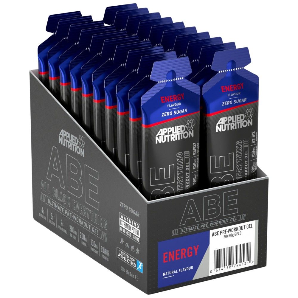Abe gel | Tutto nero tutto pre -allenamento - 20 x 60 grammi