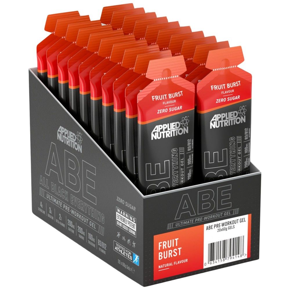 Abe gel | Tutto nero tutto pre -allenamento - 20 x 60 grammi