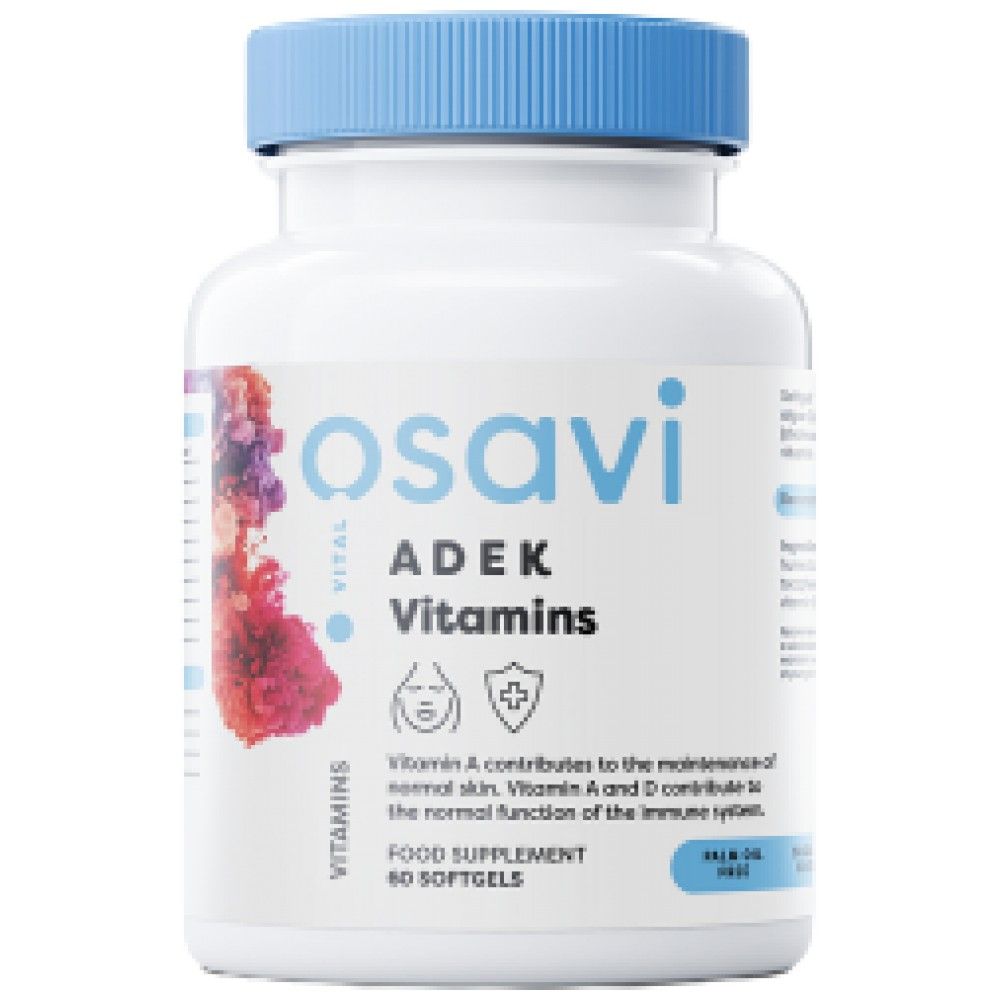 ADEK Vitamine | A + D + E + K | con Quali-D® - 60 capsule di gel