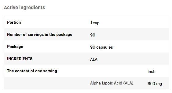 ALA/Acido alfa lipoico 600 mg - 90 capsule