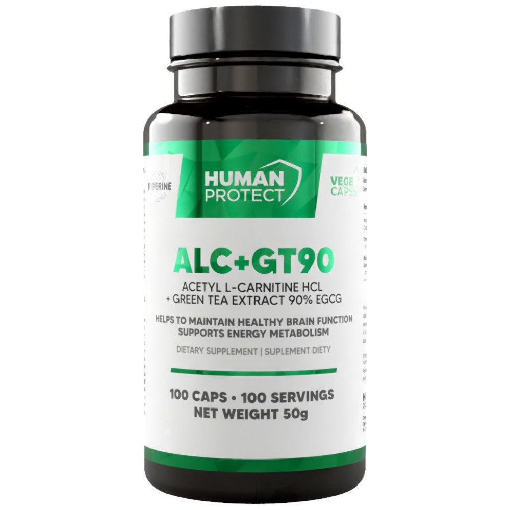 ALC + GT90 | Acetil L-Carnitina & Estratto di tè verde con EGCG al 90% - 100 capsule