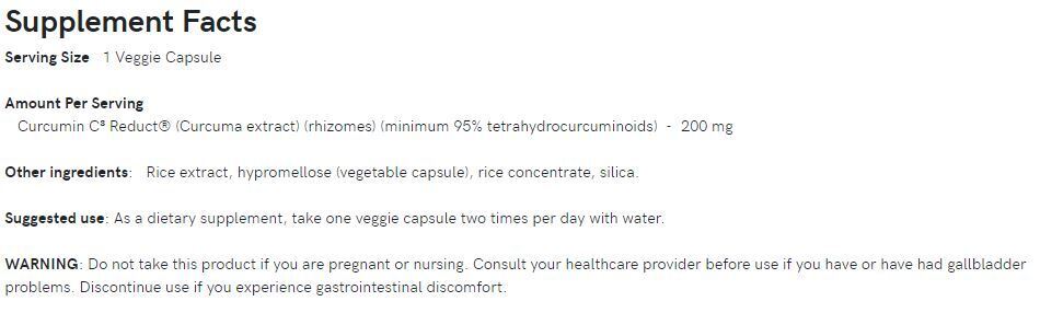 Tetraidro-curcuminoidi avanzati 95% 200 mg./60 Vcaps - 0