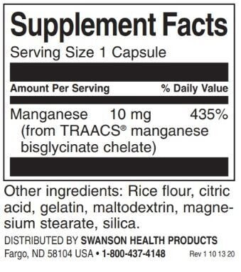 Albion Manganese chelato 10 mg - 180 capsule