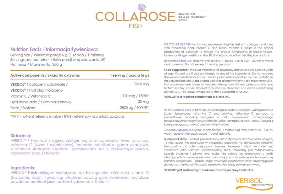 TuttiDeynn | CollaRose Fish - Collagene marino con acido ialuronico - 300 grammi