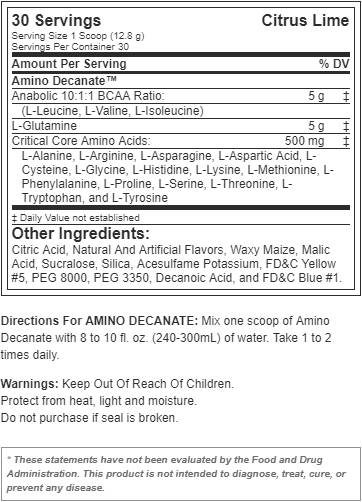 Amino Decanato - 360 grammi