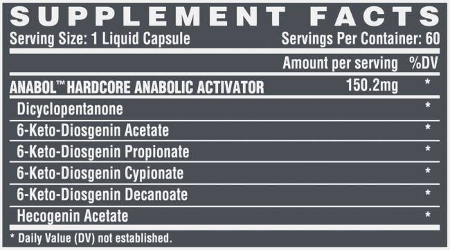 Anabol Hardcore/Attivatore anabolico - 60 Capsule di gel