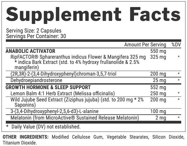 Anabol Hardcore PM | Attivatore anabolico notturno & Supporto avanzato HGH - 60 capsule