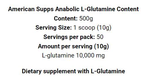 L-Glutammina anabolica - 500 grammi