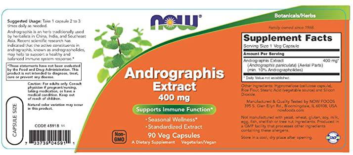 Estratto di Andrographis Paniculata 400 mg - 90 capsule