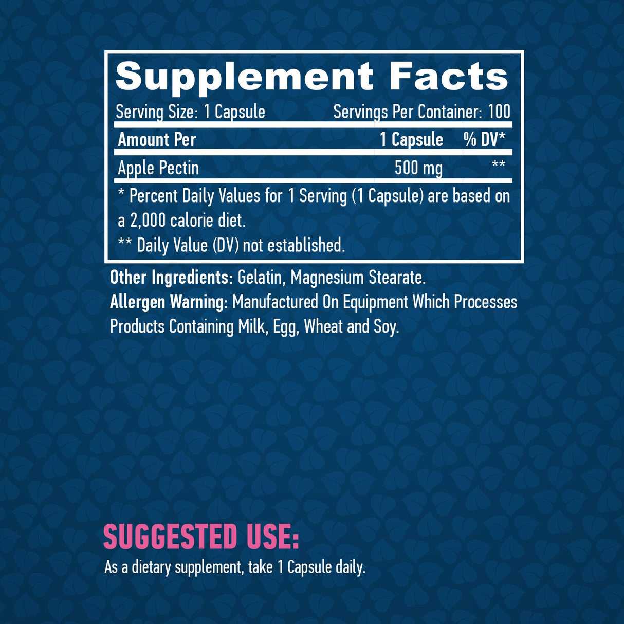 Pectina di mele 500 mg/100 capsule