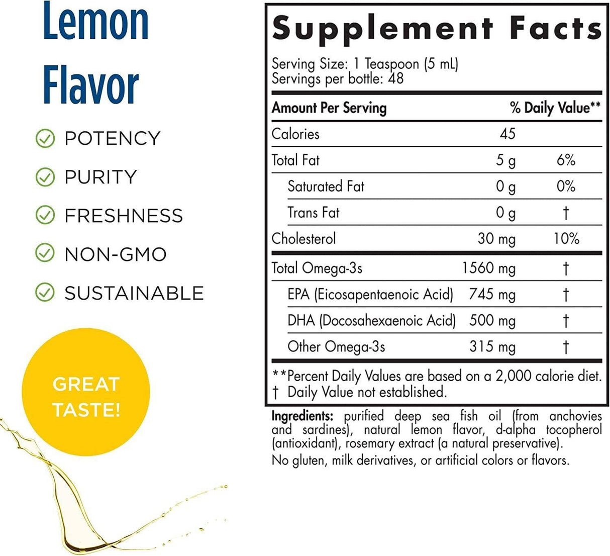 Liquido Omega artico 1245 mg - 237 ml