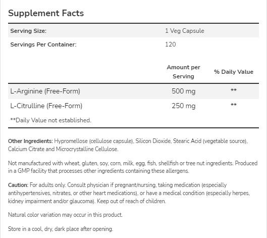 Arginina & Citrullina - 240 capsule