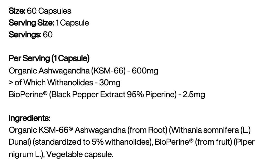 Ashwagandha KSM-66 600 mg - 60 capsule