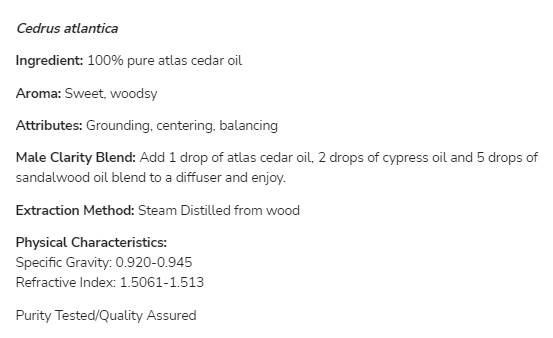 Olio di cedro dell'Atlante | Cedrus Atlantica puro al 100% - 30 ml