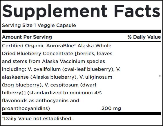 AuroraBlue/Complesso di mirtilli selvatici dell'Alaska - 30 capsule