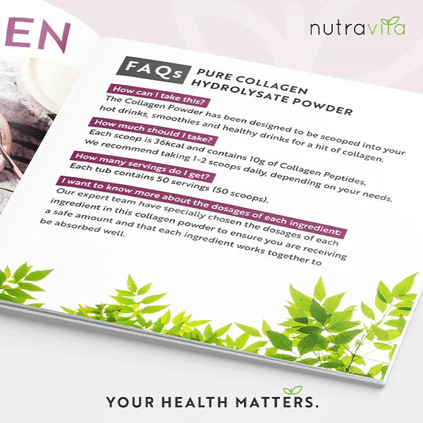 Polvere di collagene bovino puro al 100% 20000 mg Peptan® 500 G, (25/50 dosi)