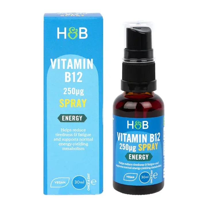 Spray orale di vitamina B12 (metilcobalamina) (spray energetico alla vitamina B12) 250 ug 30 ml OLANDA & BARRETT