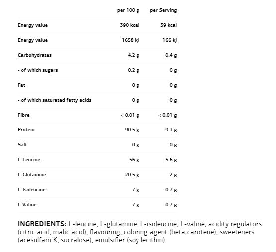 BCAA 8:1:1 + Glutammina - 0,300 kg