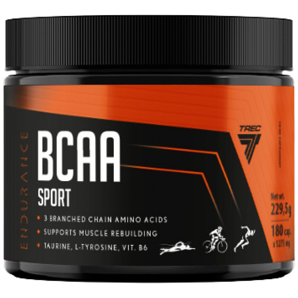 Cappellini sportivi BCAA Endurance | con L-Tirosina - 180 capsule
