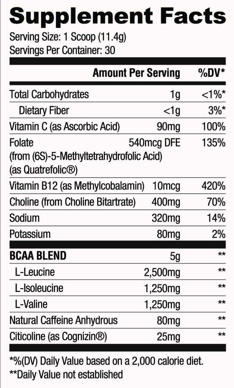 Focus sui BCAA | con Caffeina e Colina 333 grammi