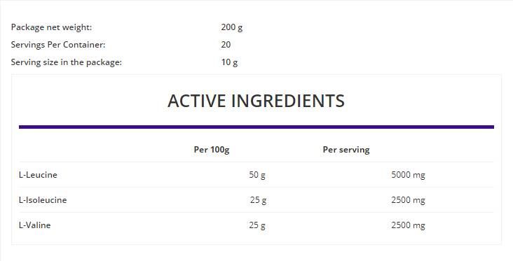 Polvere istantanea BCAA - 200 grammi