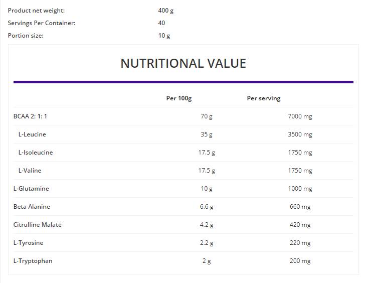 BCAA MAX Polvere istantanea 400 grammi