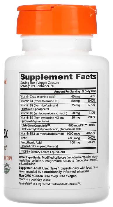 MIGLIOR Complesso B completamente attivo | con Quatrefolic® - 60 capsule