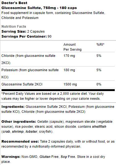 MIGLIOR Glucosamina Solfato 750 mg - 180 capsule